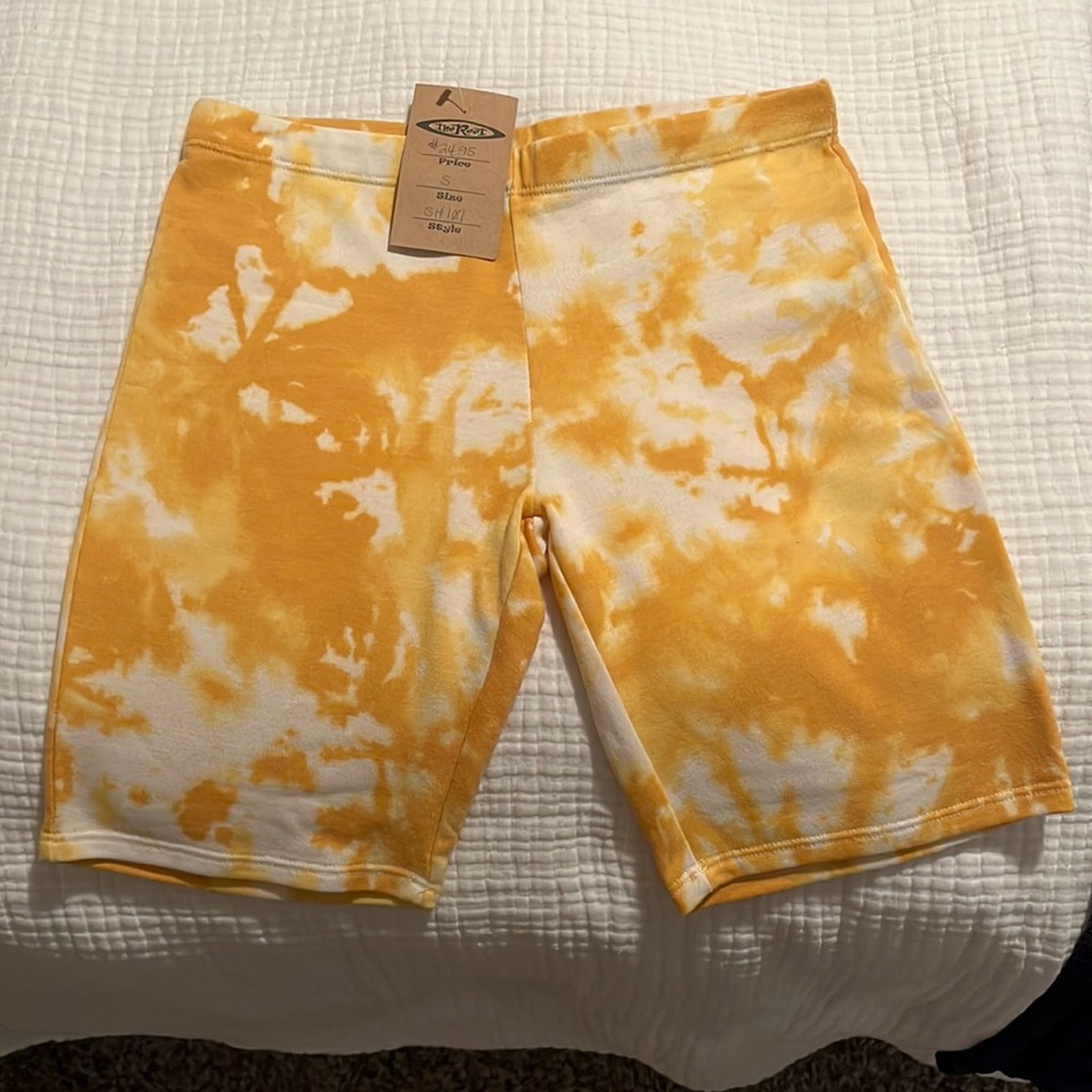 Yellow Tie Dye Biker Shorts